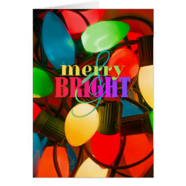 Merry & Bright Christmas Lights - Postkarte
