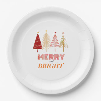 Merry & Bright Christmas Napkins Pappteller