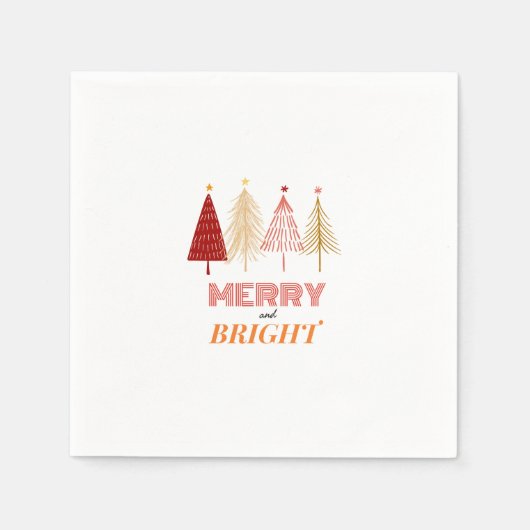 Merry & Bright Christmas Napkins Serviette (Vorderseite)