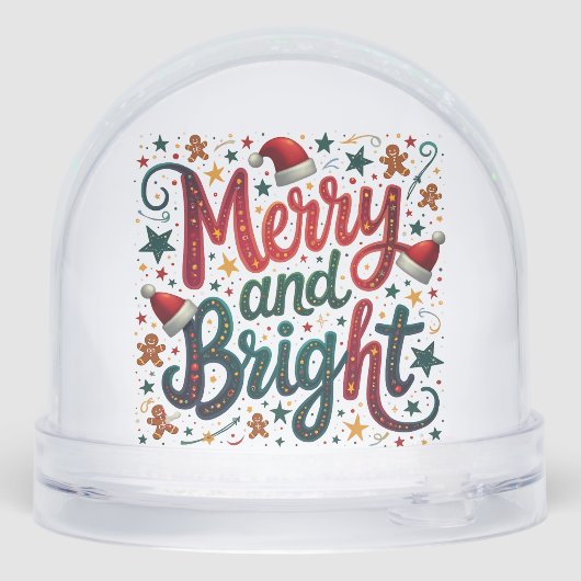 Merry & Bright & Christmas Nutcracker Schneekugeln (Rückseite)