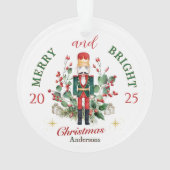 Merry & Bright Christmas Nutcracker Solder Ornament (Rückseite)