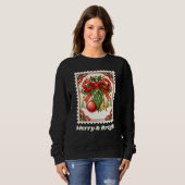 Merry & Bright Christmas Ornaments Briefmarke Sweatshirt (Vorne ganz)