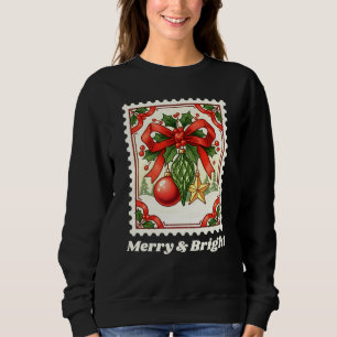 Merry & Bright Christmas Ornaments Briefmarke Sweatshirt