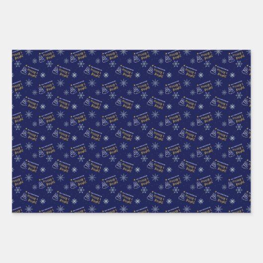 Merry & Bright Christmas Pack Geschenkpapier Set (Vorderseite 3)