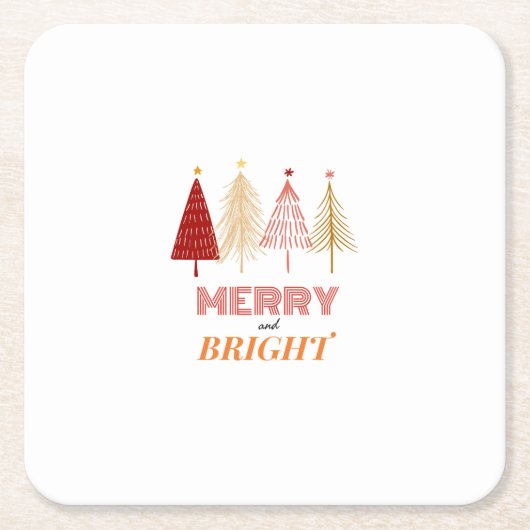 Merry & Bright Christmas Paper Untersetzer (Vorderseite)