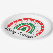 Merry & Bright Christmas Pappteller (Schrägansicht)