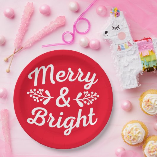 Merry & Bright Christmas Pappteller (Party)