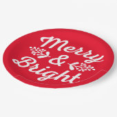 Merry & Bright Christmas Pappteller (Schrägansicht)