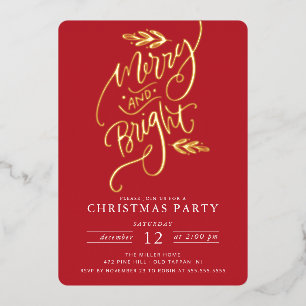 Merry & Bright Christmas Party Folien Feiertagskarte