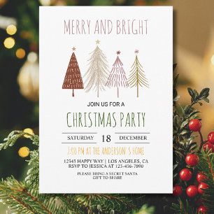 Merry & Bright Christmas Party Weihnachtsdusche Einladung