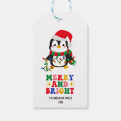 Merry & Bright Christmas Penguin Geschenkanhänger (Rückseite)