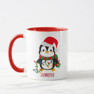 Merry & Bright Christmas Penguin Tasse
