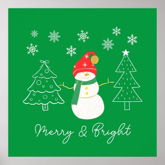 Merry & Bright Christmas Poster (Vorne)