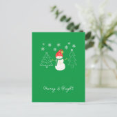 Merry & Bright Christmas Postkarte (Stehend Vorderseite)
