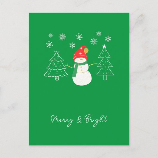 Merry & Bright Christmas Postkarte (Vorderseite)