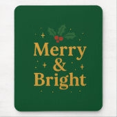Merry & Bright Christmas Quote Mousepad (Vorne)