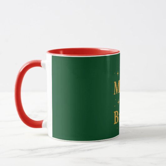 Merry & Bright Christmas Quote Tasse (Links)