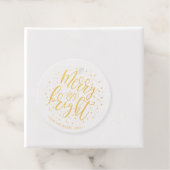 Merry & Bright Christmas Real Gold Foil Geschenk T Geschenkanhänger (Mit Box)
