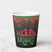 MERRY & BRIGHT CHRISTMAS SCRIPT CUSTOM MONOGRAMM PAPPBECHER (Rückseite)