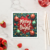 Merry & Bright Christmas Serviette (Beispiel)