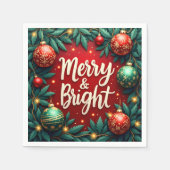 Merry & Bright Christmas  Serviette (Vorderseite)
