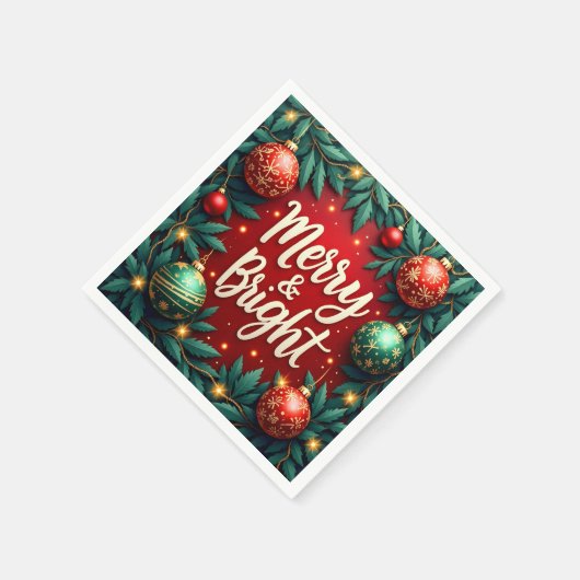 Merry & Bright Christmas  Serviette (Ecke)