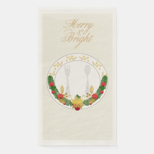 Merry & Bright Christmas Serviette (Vorderseite)