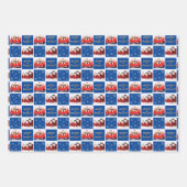 Merry & Bright Christmas Snowflake Foto Blue Geschenkpapier Set (Vorderseite)