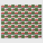 Merry & Bright Christmas Snowflake Foto Green Geschenkpapier (Flach)