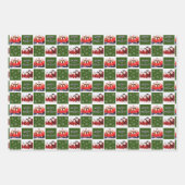 Merry & Bright Christmas Snowflake Foto Green Geschenkpapier Set (Vorderseite 2)