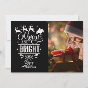 Merry & Bright/Christmas Sprichwort/2-seitig/Schne Feiertagskarte