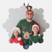 Merry & Bright Christmas Sweater Family Foto Ornament Karte (Rückseite)