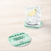 Merry & Bright Christmas Sweater Minze Green Runder Pappuntersetzer (Vor Ort)