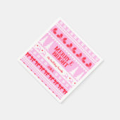 Merry & Bright Christmas Sweater Rosa und Rot Serviette (Ecke)