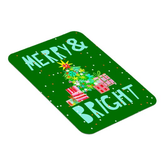 Merry & Bright Christmas Tree Magnet (Rechte Seite)