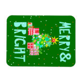 Merry & Bright Christmas Tree Magnet (Horizontal)