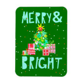 Merry & Bright Christmas Tree Magnet (Vertikal)