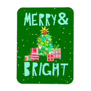 Merry & Bright Christmas Tree Magnet