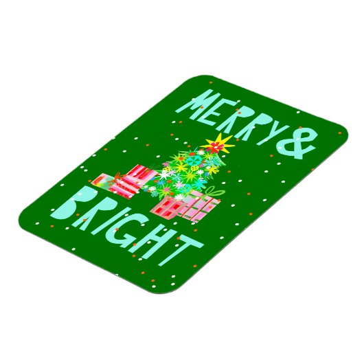 Merry & Bright Christmas Tree Magnet (Linke Seite)