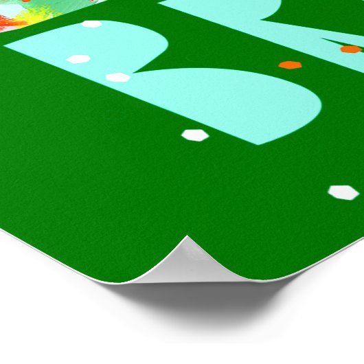 Merry & Bright Christmas Tree Poster (Ecke)