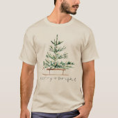 Merry Bright Christmas Tree Sled Family Gift T-Shirt (Vorderseite)