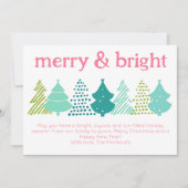 Merry & Bright Christmas Tree Weihnachtskarte Feiertagskarte (Vorderseite)