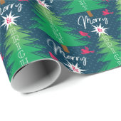 Merry Bright Christmas Tree Wrapping Paper Geschenkpapier (Rolleneckpunkt)