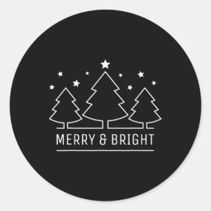 Merry Bright Christmas Women Men Kids Boys Girls X Runder Aufkleber