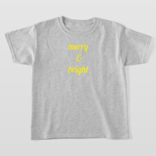Merry & Bright Classy Graugelbe Geschenke T-Shirt