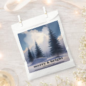 Merry & Bright Clean Watercolor Pine Tree Forest Geschenktütchen (Ausgeschnitten)