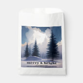 Merry & Bright Clean Watercolor Pine Tree Forest Geschenktütchen (Vorderseite)