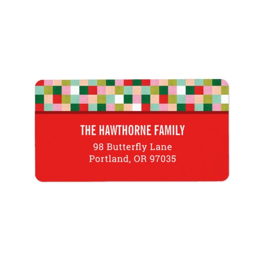 Merry & Bright Color Blocks Adressaufkleber (Vorne)