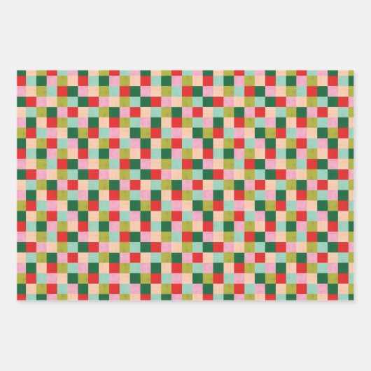 Merry & Bright Color Blocks Geschenkpapier Set (Vorderseite)