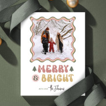 Merry & Bright Colorful 80s Retro Photo Christmas